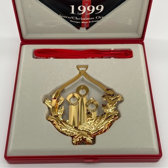 Georg Jensen Other - Georg Jensen Gold Plate 1999 Christmas Candles Ornament mobile collection
